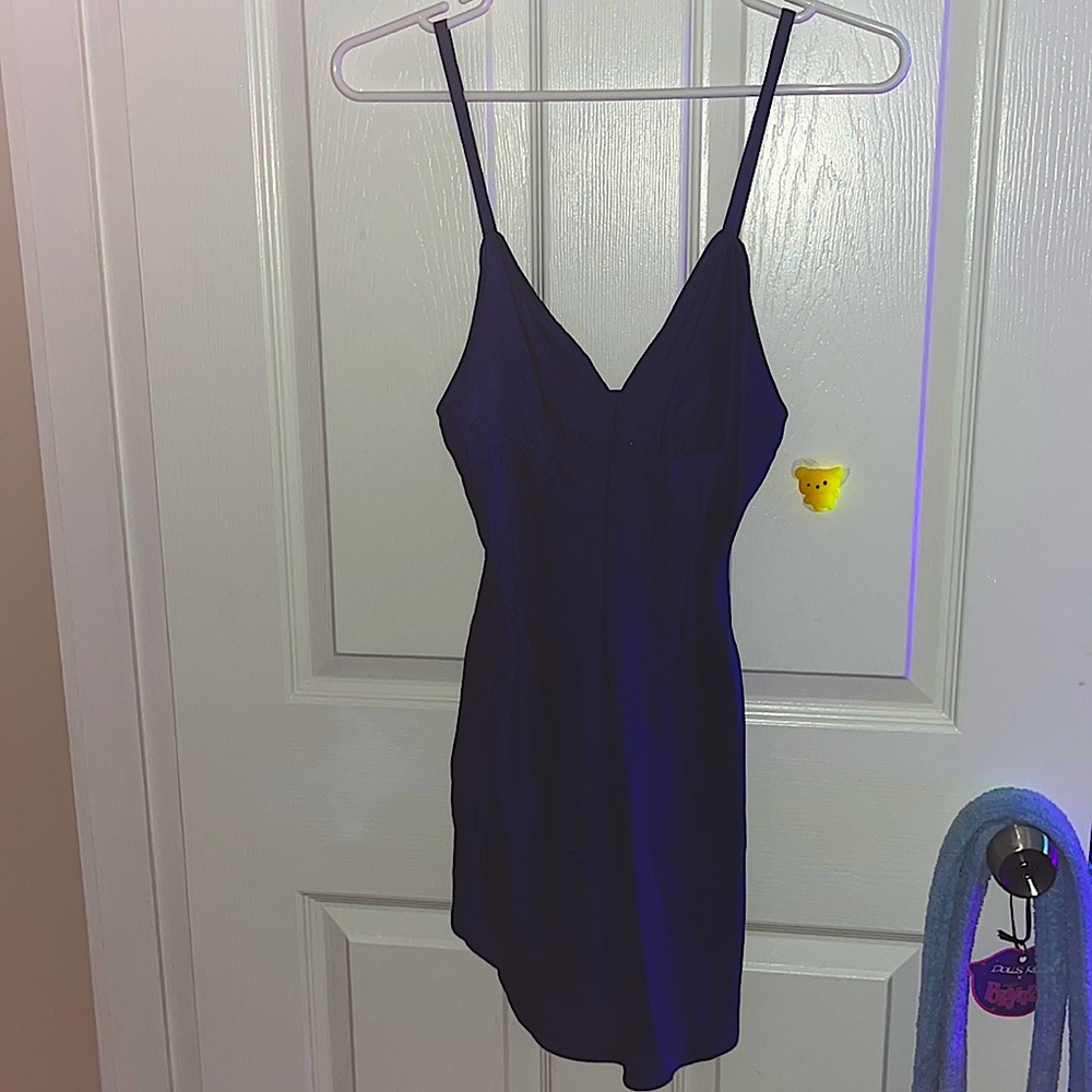 Blue silk fantasies dress